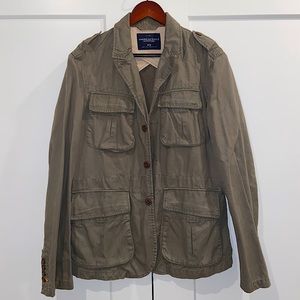 Men’s American Eagle Green Military Jacket Size Medium